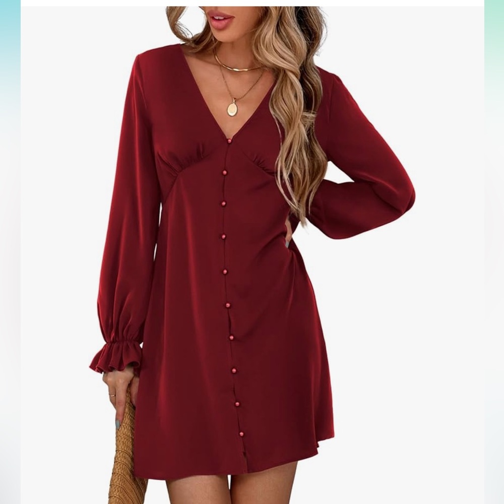Long Sleeve Button Down Dress, NWOT